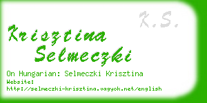 krisztina selmeczki business card